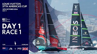 Louis Vuitton 37th Americas Cup Race 1  Emirates Team New Zealand vs INEOS Britannia  Full Replay [upl. by Hiram]