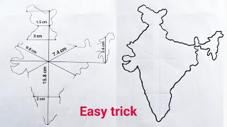 India map easy ideas  India map easy trick idea  How to draw India map easily step by step [upl. by Sasnett487]