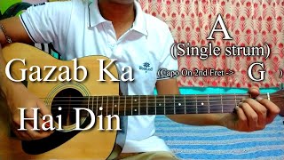 Gazab Ka Hai Din  Dil Juunglee  Easy Guitar Chords LessonCover Strumming Pattern Progressions [upl. by Aner]