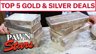 Pawn Stars TOP 5 GOLD amp SILVER DEALS  History [upl. by Oech429]