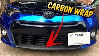 Front Bumper Lip Carbon Fiber Wrap  Toyota Corolla [upl. by Bridgette]