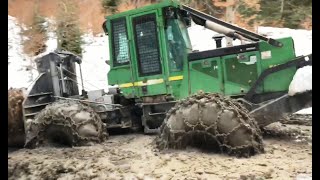 John Deere 548GIII in MUD [upl. by Arahsit688]