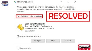 Interrupted Action Error 0X80010135 Path Too Long windows10 windows11 fix error win32 [upl. by Aihsar433]