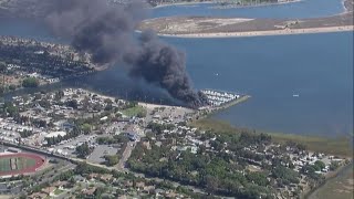 Structure fire near Campland on the Bay in Pacific Beach [upl. by Daron299]