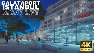 4K 60fpsYou Need To Walk in Galataport at Night This city never Sleep 247 [upl. by Ynatsyd]