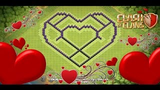 Clash of Clans  Town Hall 8 TH8 Hybrid Base  TH 8 Heart Base 2016 [upl. by Melisent139]