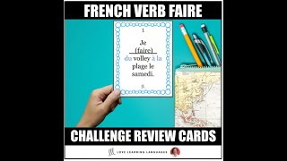 French Verb Faire Present Tense Challenge Task Cards Activity [upl. by Dannon610]