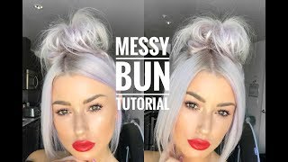 MESSY BUN  HAIR TUTORIAL  lolaliner [upl. by Corey]