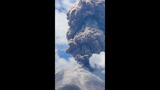 Indonesian volcano spews mountains of ash into the air [upl. by Anne-Corinne884]