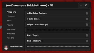 Doomspire Brickbattle Op Script Roblox Exploting  V1 [upl. by Nelson]