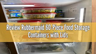 Review Rubbermaid 60Piece Food Storage Containers with Lids Microwave and Dishwasher Safe Red Col [upl. by Gram]