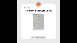 Redfern 4 Drawers Chest  Tallboy Jumbo Size  White [upl. by Acnalb]