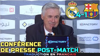 APRÈSMATCH  CONFERENCE DE PRESSE  Real Madrid 41 Barcelone  Ancelotti  Supercoupe dEspagne [upl. by Raney170]