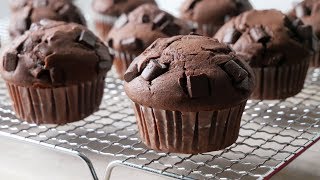 Schokomuffins Backen Rezept  Baking Chocolate Muffins Recipe  ENG SUBS [upl. by Baudin]