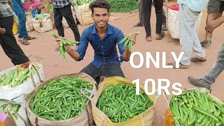 Aaj Bhindi Ka Rate Ekdam Sasta Ho Gaya  Cheapest Vegetable Market [upl. by Nadab495]