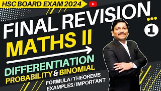 MATHS FINAL REVISION LEC 1 DIFF PD BD  HSC BOARD EXAM 2024 MAHARASHTRA  hsc2024  Dinesh Sir [upl. by Ajaj224]