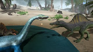 Spinosaurus VS All Boss  Ultimate Dinosaur Simulator By Gluten Free Games [upl. by Lonny]