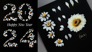 💫Simple acrylic painting flowers for beginners EASY creative ART [upl. by Lleze]