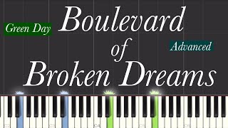 Green Day  Boulevard Of Broken Dreams Piano Tutorial  Advanced [upl. by Guimond]