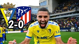 CÁDIZ 2 ATLÉTICO DE MADRID 0 Jornada 28  202324 Doblete de Juanmi y debut de Aiham Ousou [upl. by Niarda]