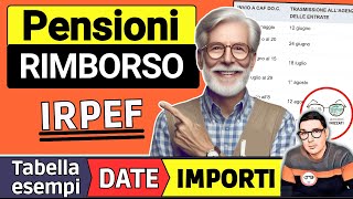 PENSIONI ✅ RIMBORSO IRPEF NETTO E CONGUAGLI 2024 ➜ TABELLE DATE ESEMPI INPS 730 IMPORTI QUANDO [upl. by Ahiel]