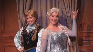 FROZEN Anna amp Elsa Meet amp Greet FIRST LOOK in the Magic Kingdom [upl. by Sinne]