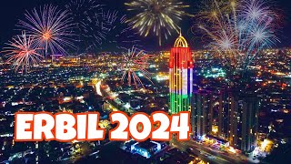 Erbil 2024 😲 welcoming new year 🎊 in the capital of Kurdistan ❄️🎊 [upl. by Lorola]