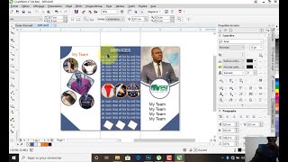 COMMENT FAIRE DÉPLIANT avec corelDraw design exo2 [upl. by Adnyc]