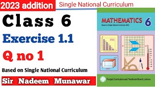 Class 6 Exercise 11 Q no 1 Single National Curriculum Maths Ex 11 SNC Maths 2023 Sir Nadeem Munaw [upl. by Romeo570]