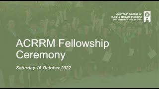 ACRRM Fellowship Ceremony [upl. by Gael975]