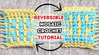 How to REVERSIBLE MOSAIC CROCHET  Easiest Tutorial [upl. by Pammie]