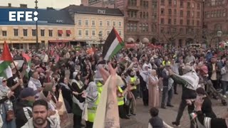 Multitudinaria protesta en Malmö para pedir la exclusión de Israel de Eurovisión [upl. by Ailic21]