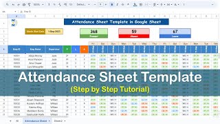 Create Attendance Template in Google Sheet  Complete Process [upl. by Tonia733]