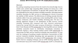 B Detection Runtime Reliability Anomaly Detection for MEC Services With Boosting LSTM Autoencoder [upl. by Limay]