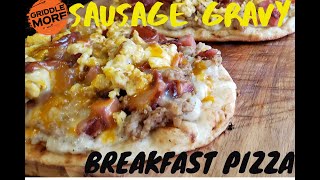 Sausage Gravy Breakfast Pizzas on the Blackstone Griddle [upl. by Icyaj308]