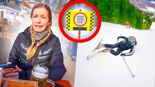 BOTSING OP DE SKI’S MET JADE VOOR HET EERST VAN DE GESLOTEN ZWARTE PISTE😟◼️ [upl. by Eyr]