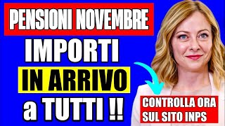 PENSIONI NOVEMBRE IMPORTI IN ARRIVO 👉 VERIFICA SUBITO SUL SITO INPS ✅ [upl. by Enrak]