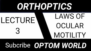 Orthoptics Lecture No 3 Laws of Ocular Motility [upl. by Eikcid]