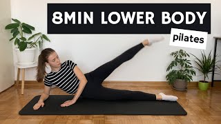 8MIN LOWER BODY PILATES  slim tights and toned legs  no equipment [upl. by Anelej884]