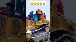 CAT D10T Big Dozer Operator lift to cabin  Dozer Video dozervideo machineryvideos [upl. by Udenihc538]