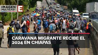 Caravana migrante Más de 40 millones entraron a México durante 2023 [upl. by Lilahk295]