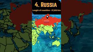 Top 5 countries coastline compared geography top shorts [upl. by Animaj]