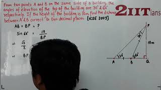 Heights And Distances Exercise 20 Q28 Class X ICSE  IIT JEE [upl. by Deedee450]