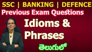 Idioms and Phrases  Class 5 sscchsl ssccgl sscmts sscpo bankpo idiomsandphrases [upl. by Pepi]