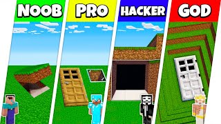 Minecraft Battle NOOB vs PRO vs HACKER vs GOD UNDERGROUND HOUSE BUILD CHALLENGE  Animation [upl. by Rydder]