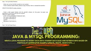 Program 11 JAVA Program to insert data into DATABASE and retrieve info based on queries  BIS402 [upl. by Carolann349]