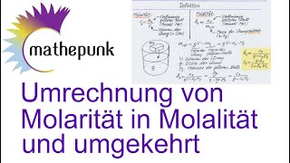 Umrechnung von Molarität in Molalität und umgekehrt [upl. by Teak]