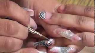 Acrylic Nail art 3D flower Design beginner [upl. by Mazonson420]