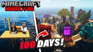 We Survived 100 days On a RAFT in Minecraft Hardcore [upl. by Joel]