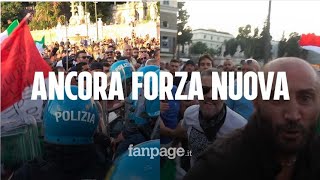 Roma Forza Nuova ancora in piazza contro il Green Pass scontri con la polizia [upl. by Anil]